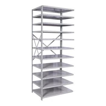 Hallowell MedSafe Hi-Tech 48" x 12" x 87" Antimicrobial Steel Open 11-Shelf Medium-Duty Shelving Add-On A471C-12PL-AM