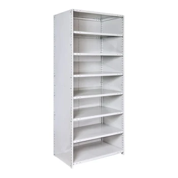 Hallowell MedSafe Hi-Tech 36" x 18" x 87" Antimicrobial Steel Closed 8-Shelf Medium-Duty Shelving Starter 4523-18PL-AM