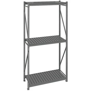 Tennsco 24" x 48" x 120" Medium Gray Bulk Storage Rack Unit with Corrugated Decking BU-4824120CS-MGY