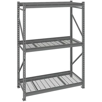 Tennsco 24" x 48" x 84" Medium Gray Bulk Storage Rack Unit with Wire Decking BU-482484WS-MGY