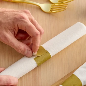 Choice Gold Self-Adhering Paper Napkin Band - 20,000/Case