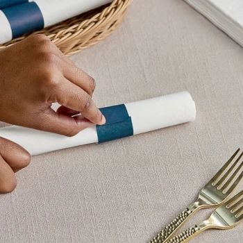 Choice Navy Self-Adhering Paper Napkin Band - 20,000/Case