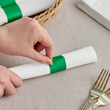 Choice Green Self-Adhering Customizable Paper Napkin Band - 20,000/Case