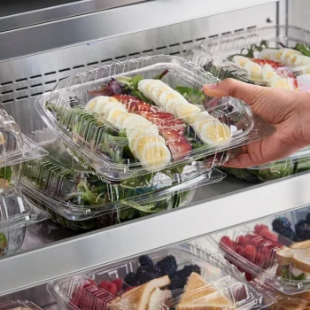Choice 9" x 9" x 3" Clear Hinged PET Plastic Clamshell Container - 200/Case