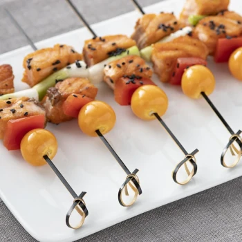 EcoChoice 7" Black Bamboo Knot Food Pick / Skewer - 1,000/Case