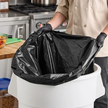 Lavex Li'l Herc 55-60 Gallon 1.2 Mil 38" x 58" Low-Density Medium-Duty Black Trash Bag / Can Liner - 100/Case