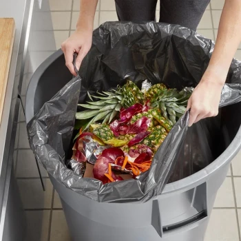 Lavex Li'l Herc 56 Gallon 0.9 Mil 43" x 47" Low-Density Medium-Duty Black Trash Bag Can Liner - 100/Case