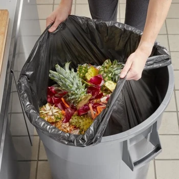 Lavex Li'l Herc 45 Gallon 1 Mil 40" x 46" Low-Density Medium-Duty Black Can Liner / Trash Bag - 100/Case