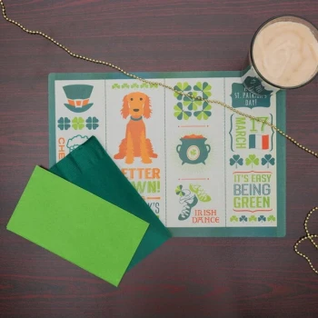 Hoffmaster 856782 10" x 14" St. Patrick's Day Placemat Combo Pack - 250/Case