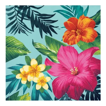 Creative Converting Tropic Time 12 7/8" x 12 7/8" Square 2-Ply 1/4 Fold Paper Luncheon Napkin - 192/Case