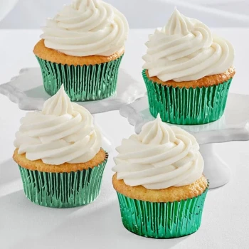 Enjay 2" x 1 1/4" Green Foil Baking Cup - 10,200/Case