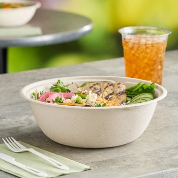 World Centric 64 oz. Compostable Fiber Take-Out Bowl - 300/Case