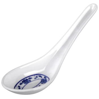 Thunder Group 7003B Lotus .75 oz. Melamine Wonton Soup Spoon - 60/Pack