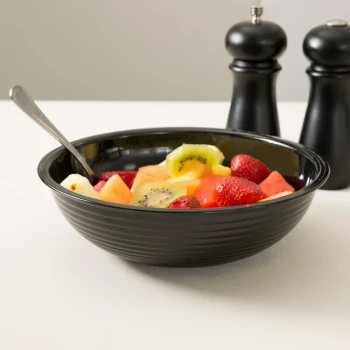 Cambro RSB8CW110 1.65 Qt. Black Camwear® Round Ribbed Bowl