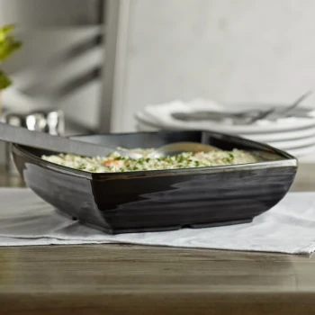GET ML-68-BK Milano Black 3 Qt. Square Serving Bowl - 6/Case
