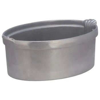 Bon Chef 2084P 8 Qt. Pewter-Glo Cast Aluminum Oval Casserole Dish with Shell Handles