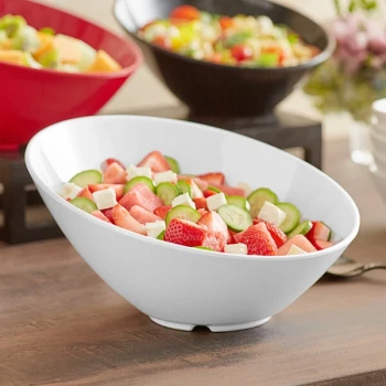 Acopa 43 oz. White Slanted Melamine Bowl