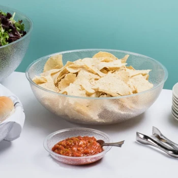 Cambro Camwear® 11.2 Qt. Translucent Polycarbonate Pebbled Serving / Salad Bowl - 4/Case