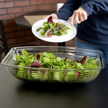 Cambro RSB1419CW135 12 Qt. Clear Camwear® Rectangular Ribbed Bowl