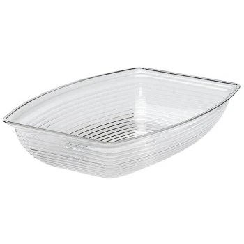 Cambro 2.9 Qt. Clear Camwear® Rectangular Ribbed Bowl