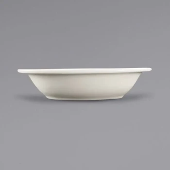International Tableware Valencia 44 oz. Ivory (American White) Narrow Rim Oval Serving Bowl - 12/Case