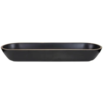 Elite Global Solutions B247200-GLDB Kobe 3 Qt. Black / Gold Oval Melamine Bowl
