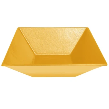 G.E.T. Enterprises BSD16YW Bugambilia 13.5 Qt. Classic Textured Finish Yellow Resin-Coated Aluminum XL Deep Square Bowl