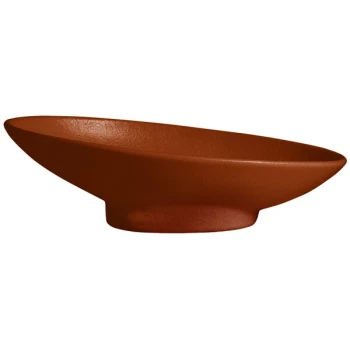 G.E.T. Enterprises BO204-MOD-BR Bugambilia 1.4 Qt. Smooth MOD Finish Brick Resin-Coated Aluminum Deep Large Oval Sphere