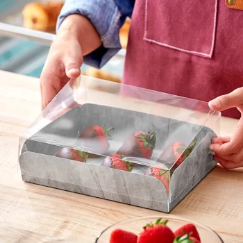 Enjay Marble Laminated Box with Lid for Meats and Treats 6" x 8" x 2" - 100/Case