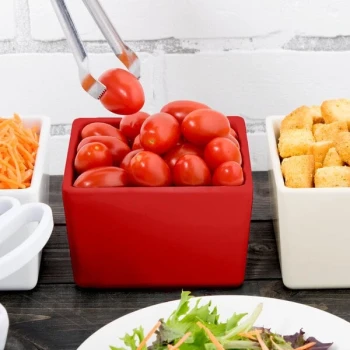 TableCraft CW4024R Contemporary Collection Red 1 Qt. Straight Sided Bowl