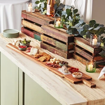 Acopa 43" x 7" XL Acacia Wood Serving Board with 5" Handle