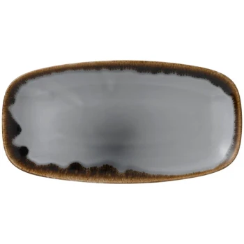Dudson Harvest 11 3/4" x 6" Gray Oval China Tray by Arc Cardinal - 12/Case