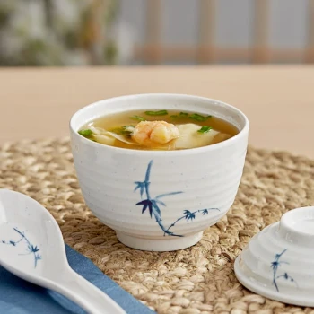 Acopa Biru 9 oz. Round Melamine Miso Bowl - 12/Case