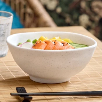 Acopa Cavern 24 oz. White Round Melamine Bowl - 12/Case