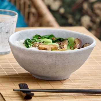 Acopa Cavern 24 oz. Light Gray Round Melamine Bowl - 12/Case