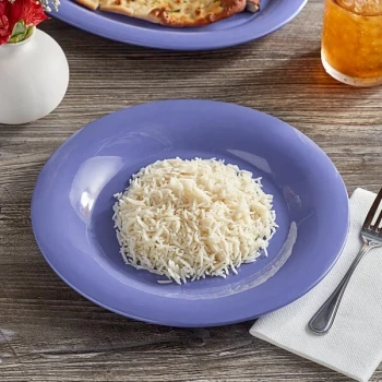 Acopa Foundations 10 5/8" Purple Wide Rim Melamine Plate - 12/Pack