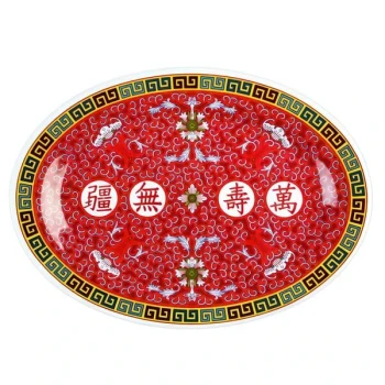 Thunder Group 2010TR Longevity 9 7/8" x 7 1/4" Oval Melamine Platter - 12/Pack