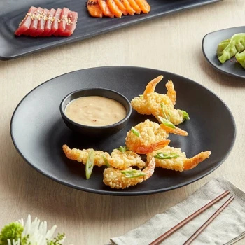 GET BF-12-BK Nara 12" Black Matte Round Melamine Plate - 12/Case