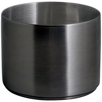 Front of the House Soho 9 oz. Matte Black Brushed Stainless Steel Round Ramekin - 12/Case