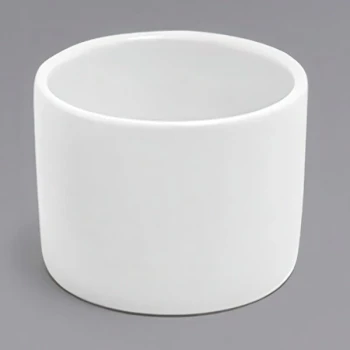 Front of the House Soho 2 oz. Bright White Round Porcelain Ramekin - 12/Case