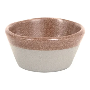Front of the House Mezze® 3 oz. Cinnamon Two-Tone Round Porcelain Ramekin - 12/Case