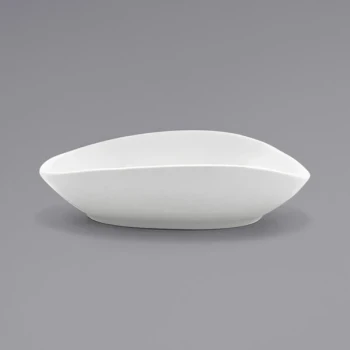 Front of the House Tides 6 oz. Semi-Matte White Oval Porcelain Ramekin - 6/Case