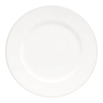 Front of the House Catalyst 11 1/2" European White Wide Rim Round Porcelain Plate - 4/Case