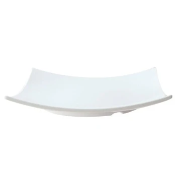 Thunder Group 24006WT Classic White 6" x 6" Square Flare Melamine Plate - 12/Pack