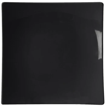 Thunder Group 24006BK Classic Black 6" x 6" Square Flare Melamine Plate - 12/Pack
