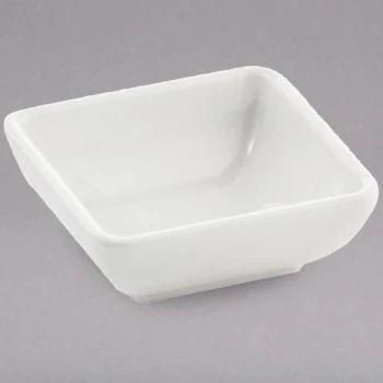 TableCraft MB21 Frostone 2 oz. White Square Melamine Sauce Bowl