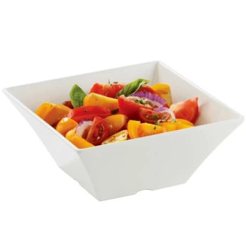 TableCraft MB94 Frostone 3.8 Qt. White Square Melamine Bowl