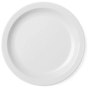 Cambro 65CWNR148 Camwear® 6 1/2" White Polycarbonate Narrow Rim Plate - 48/Case