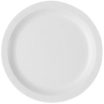Cambro 825CWNR148 Camwear® 8 1/4" White Polycarbonate Narrow Rim Plate - 48/Case
