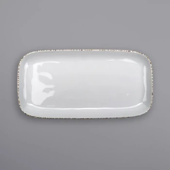 GET CS-1576-UM Urban Mill 15" x 7 1/2" Glazed Irregular Rectangular Melamine Tray - 12/Case